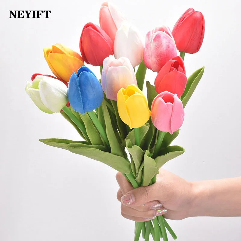 

3/5/10PCS Tulip Artificial Flower Artificial Bouquet Tulips Fake Flower for Wedding Home Garden Decor