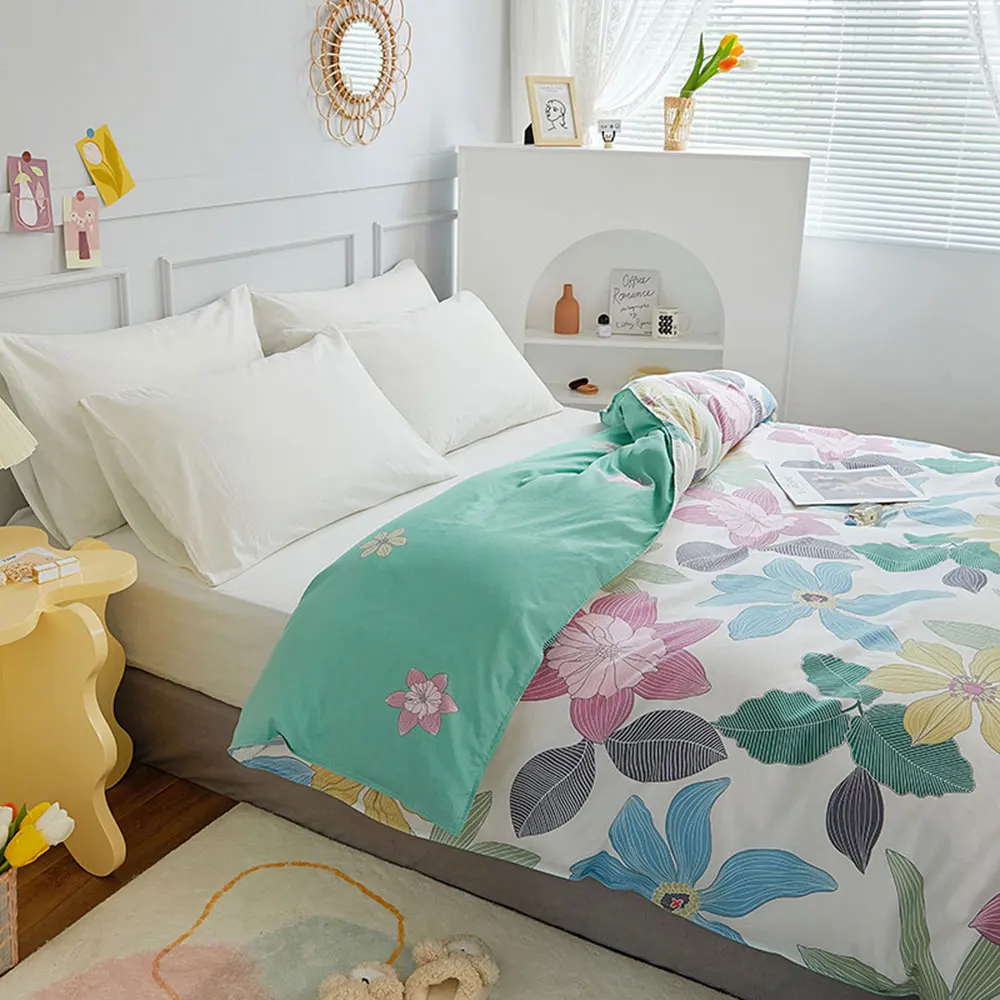 Svetanya 1 Piece Duvet Cover with Zipper 100% Cotton Quilt  Comforter Blanket Case Single Double Queen King Size