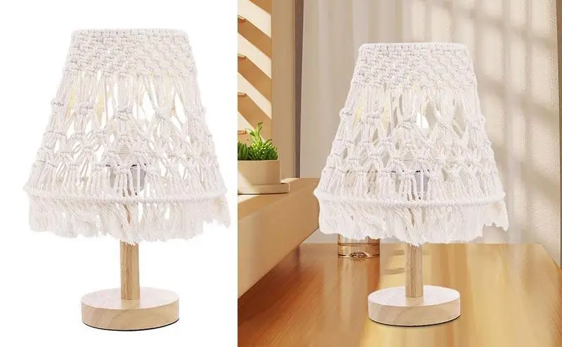 

Handmade Table Lamp No rdic Style Hand-woven Table Lamps Nor dic Style Decorative Hand-woven Bohemian Desktop Lamp Accessories