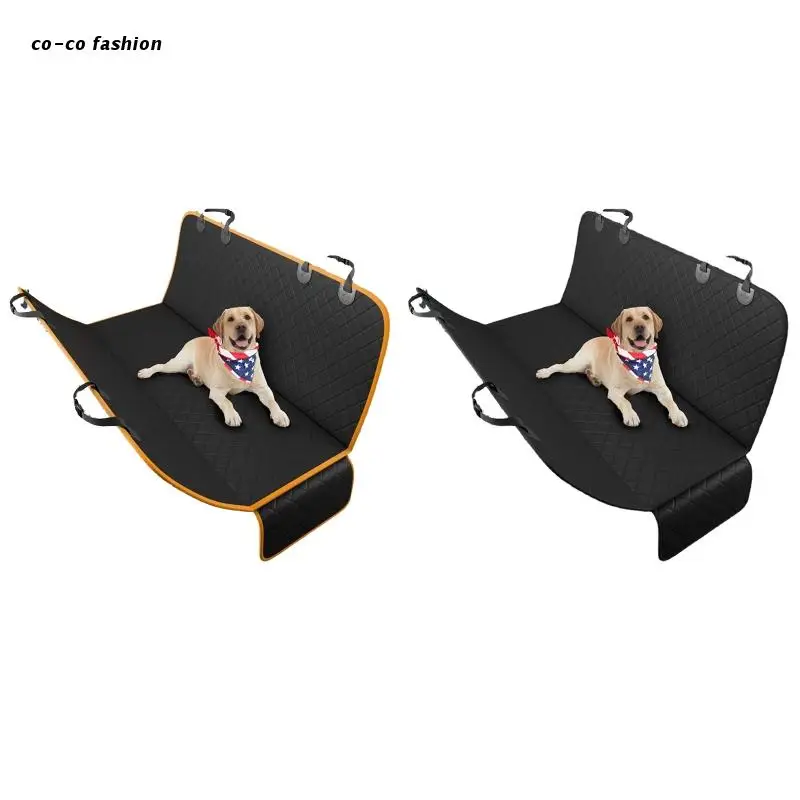 

517B Car Seat Back Mat Cushion Carrier Non-slip Backing Zipper Pocket For Pets Travel