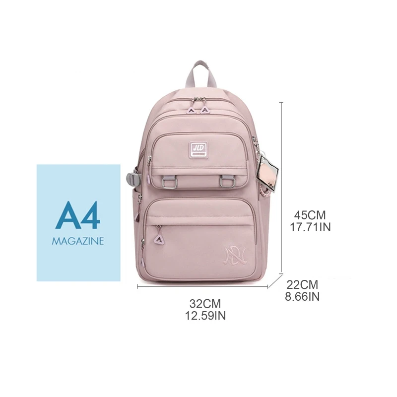SPIDOR 2023 Multi Pocket Nylon Backpack Travel Rucksack Cute Casual Daypack School Bag for Women Student Teenagers