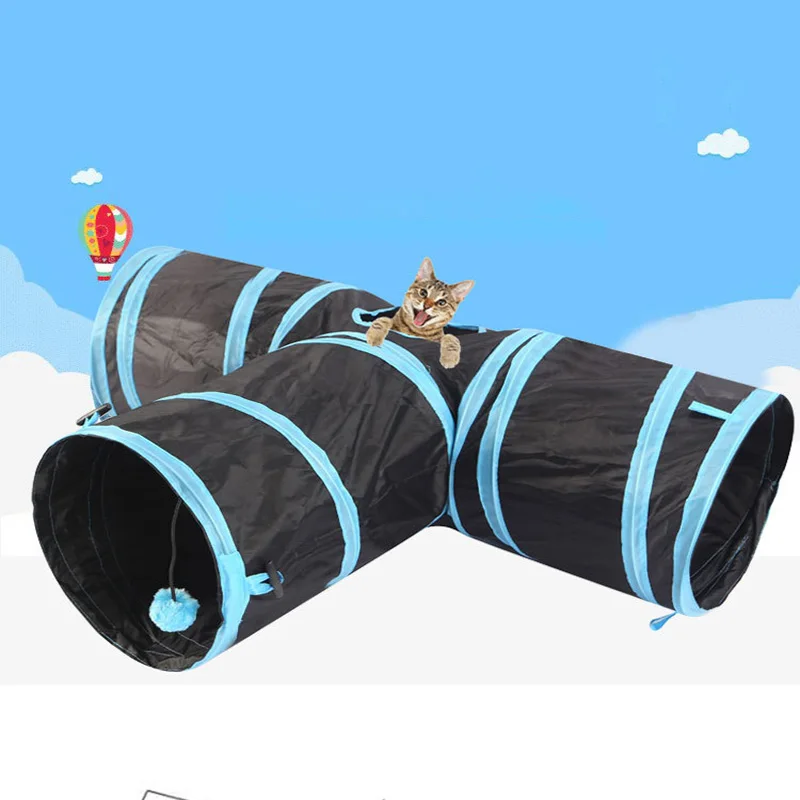 

Интерактивные складные туннели для домашних животных, игрушки для кошек и собак, товары для развлечения, три туннеля для домашних животных, ...