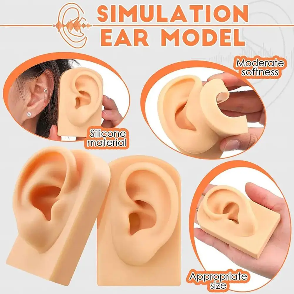 

Creative Simulation Ear Silicone Earrings Fake Ear Model Jewelry Display Stand Training Props For Beginners To Practice Piercing