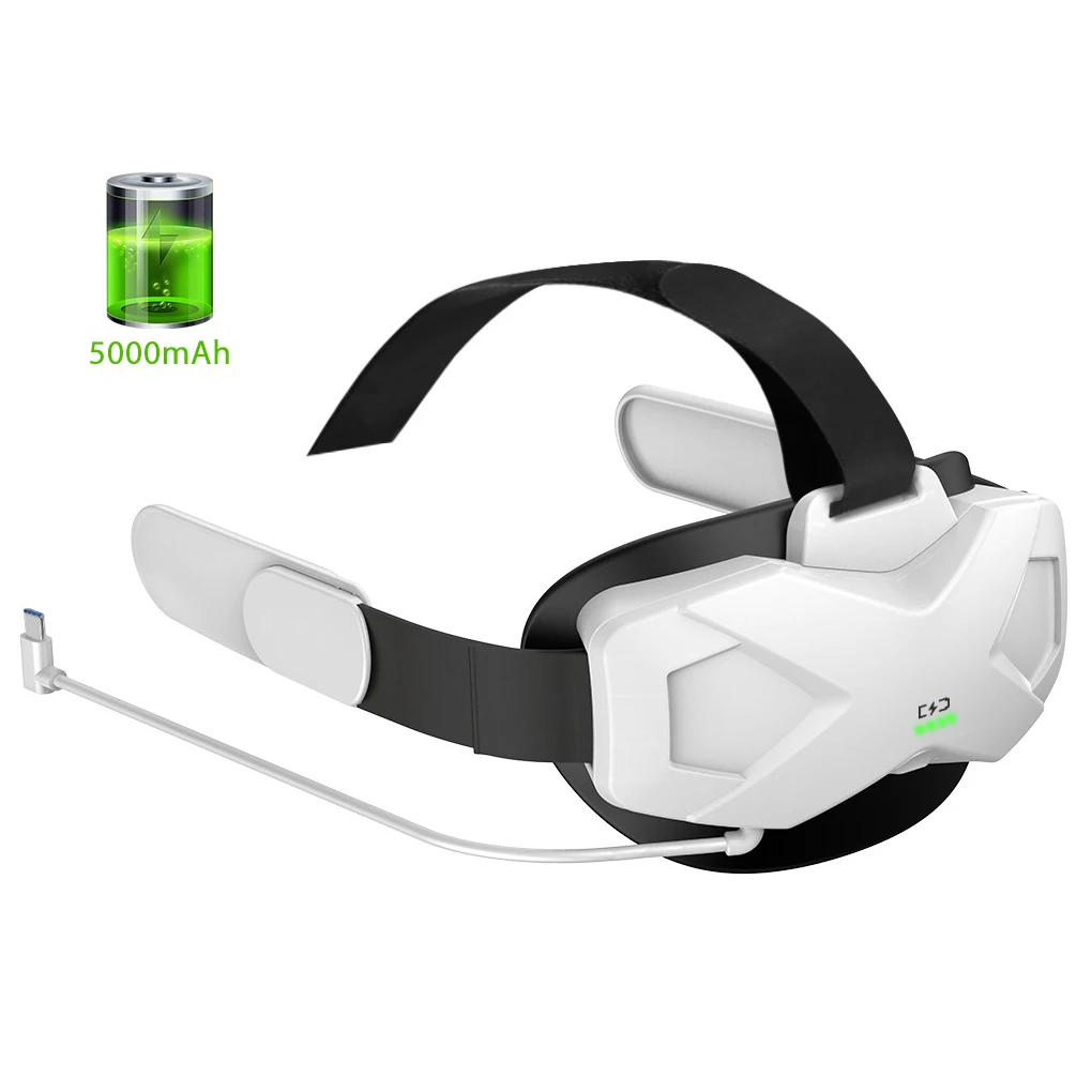 

Ремешок для головы VR, внешний аккумулятор, Воздухопроницаемый Регулируемый аккумулятор 5000 мАч, съемный Фиксирующий Ремень, повязка на голо...