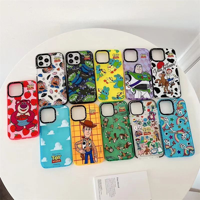 

Cartoon Disney Toy Story Woody Buzz Lightyear Phone Case For iPhone 13 12 11 Pro Max XR XS MAX 8 X 7 Couple Anti-drop Soft Cover