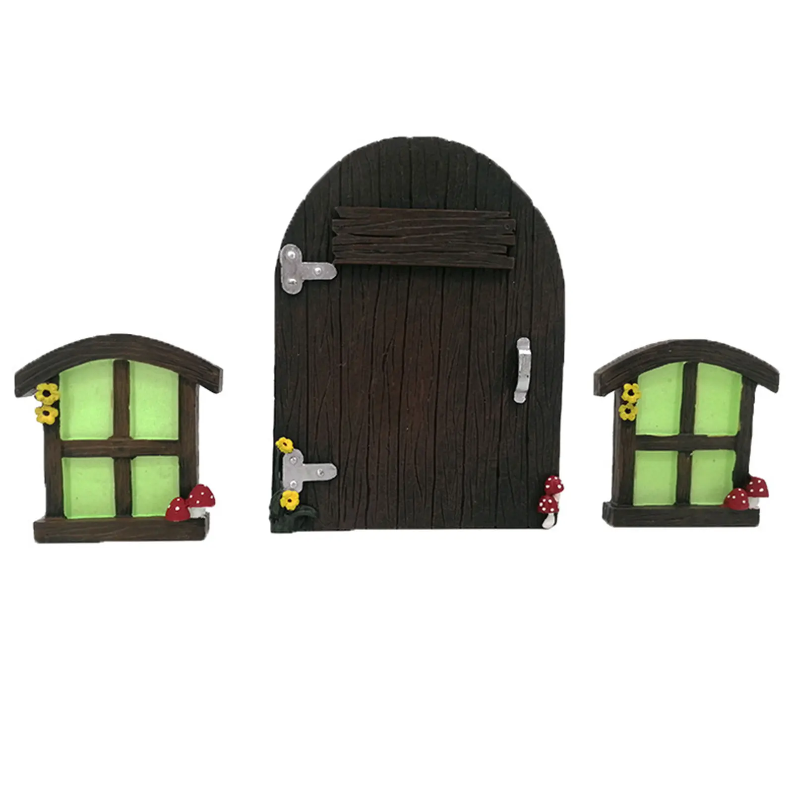 

Miniature Gnome Fairy House Window and Door Fairies Sleeping Garden Trees Miniature Sculpture Decoration Glow in The Dark Outdo