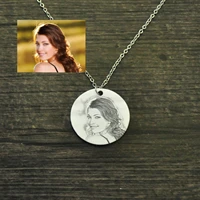 personalized photo necklace custom picture round disc necklace memorial photo jewelry bithday gift christmas gift for her