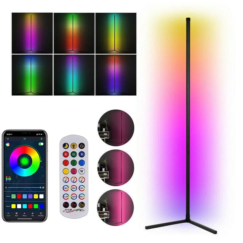 

RGB Corner Living Room Floor Lamp Dimmable APP Control Bedside Lamp Led Light With Remote for Bedroom Decoration Indoor Lighting
