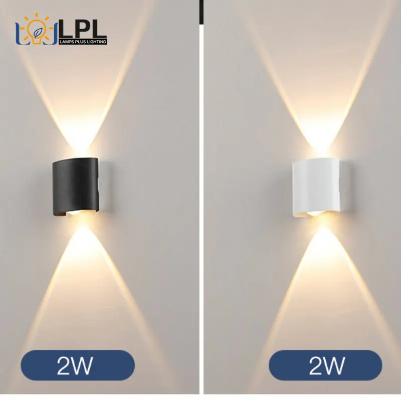 

2W LED Wall Lamp Outdoor Waterproof Garden Lighting Aluminum AC86-265 Indoor Bedroom Living Room Stairs Aisle Wall Light