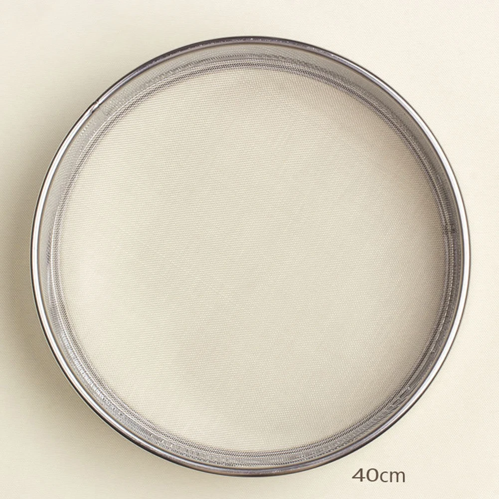 Прочное сито для муки из нержавеющей стали 40 см фильтрующее с мелкой сеткой кухни
