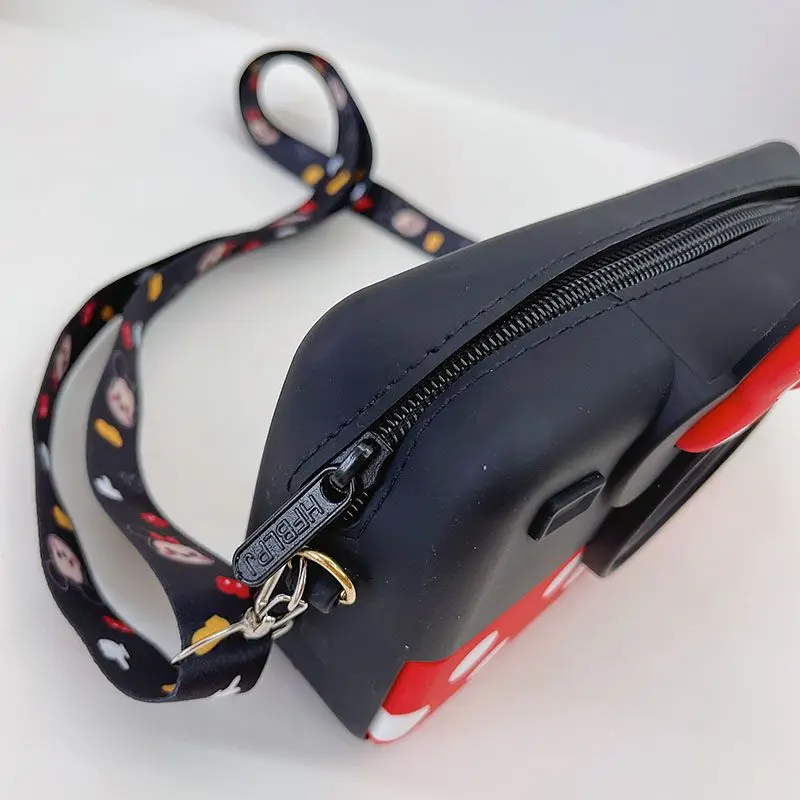 Disney Minnie Shoulder Bag for Girl Kid Cute Cartoon Crossbody Bag Silicone Phone Bag Birthday Gift Coin Purse and Handbags