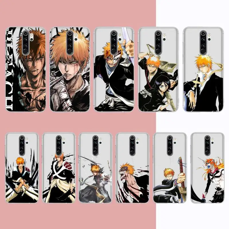 

Bleach Kurosaki Ichigo Phone Case for Xiaomi 10Pro 10T 11 12 for Redmi 5plus Note 7A 8 9 10 10t K20 pro Clear Case