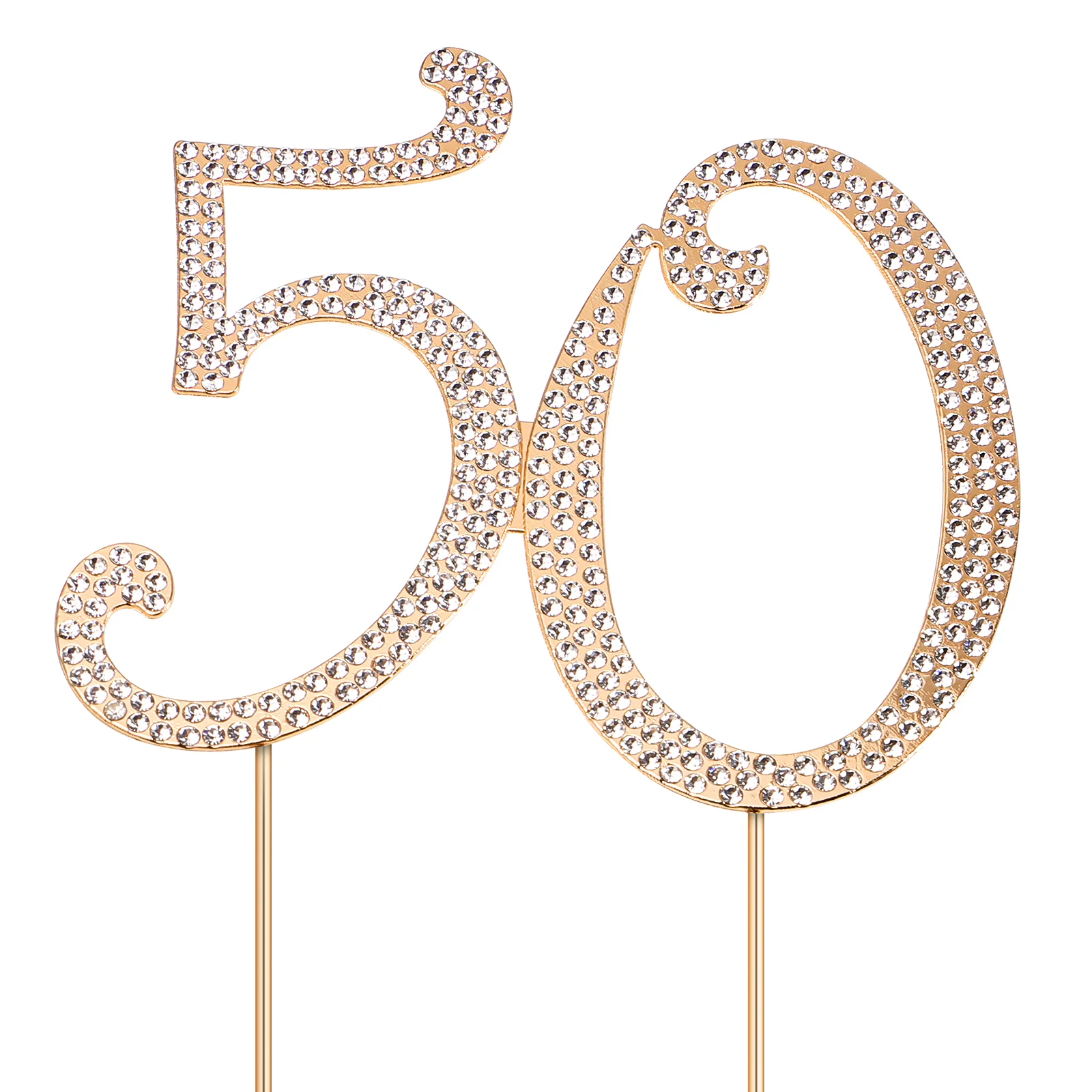 

50Th Birthday Rhinestone Crystal Bling Party Anniversary Decorations Number Gold Golden Decoration Cupcake 50 Sparkly