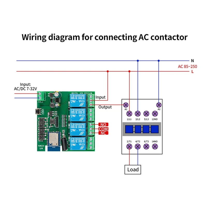 Умный выключатель 4CH с таймером и поддержкой Wi-Fi USB 5 В 2 4 ГГц