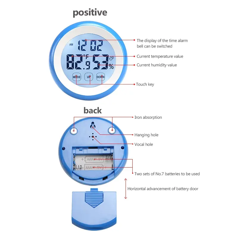 digital lcd display indoor thermometer hygrometer round wireless electronic temperature humidity meter weather station tester free global shipping