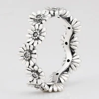 authentic 925 sterling silver daisy flower crown freedom with crystal rings for women wedding party europe pandora jewelry