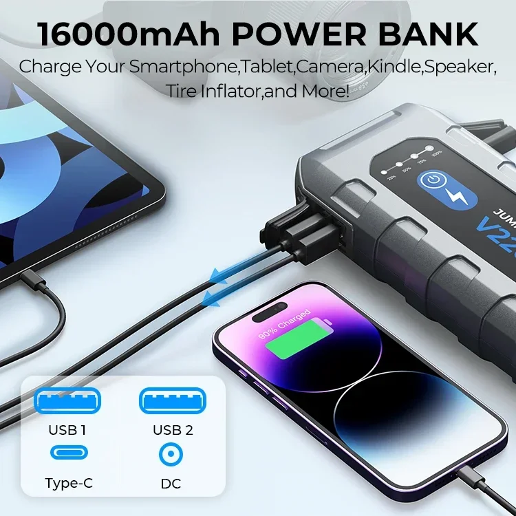 Суперконденсатор Topdon V2200 многофункциональный портативный аккумулятор усилитель