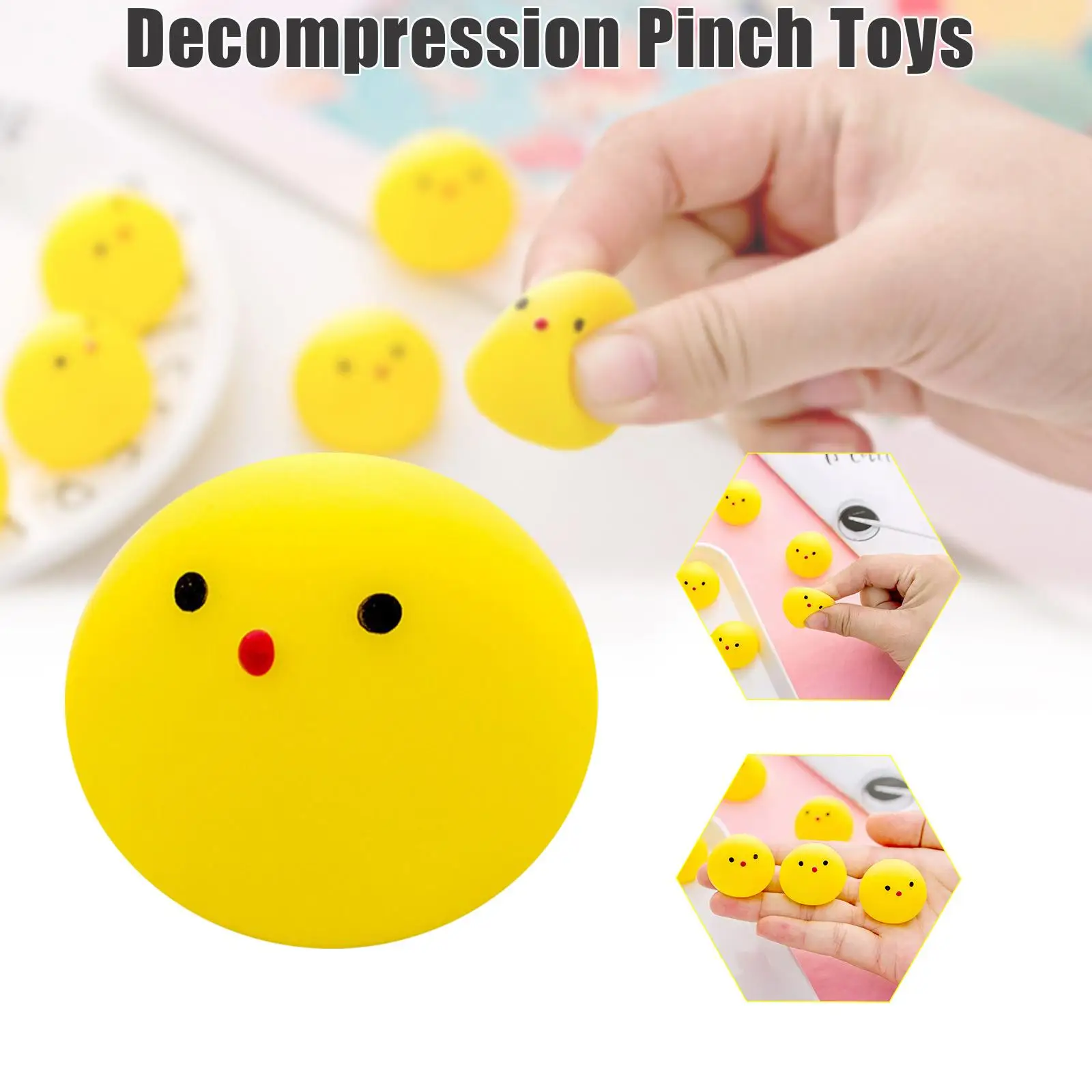 

Soft Silicone Cute Chicken Squeeze Pressure Relieve Mini Chick Decompression Pinch Toy Vent Ball Child Gift