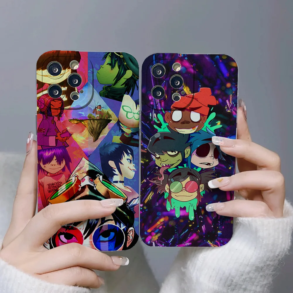 Чехол для телефона с аниме G-Gorillaz IPhone 11 12 13 14 15 Plus Pro Max Anger Eyes силиконовый прозрачный