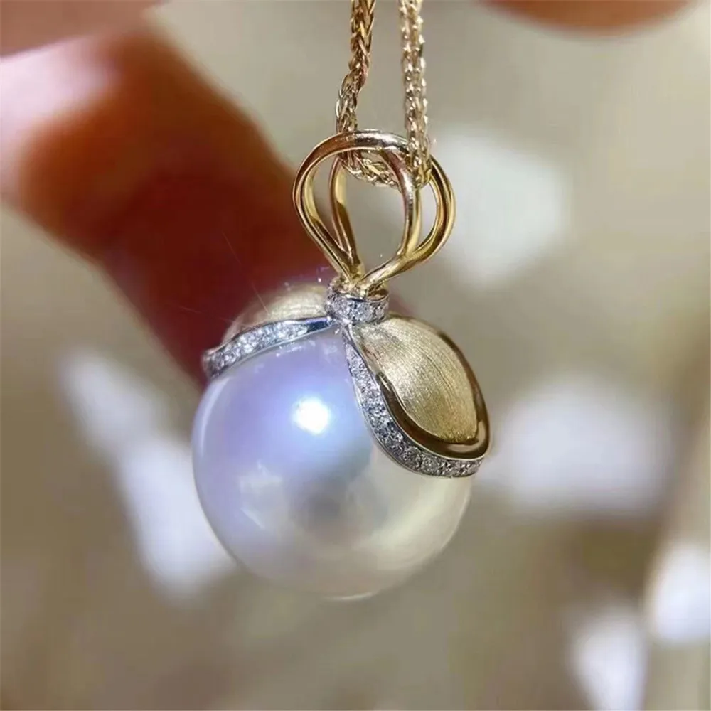 

DIY pearl accessories S925 sterling silver pendant empty holder concealer silver necklace pendant with 11-13mm beads
