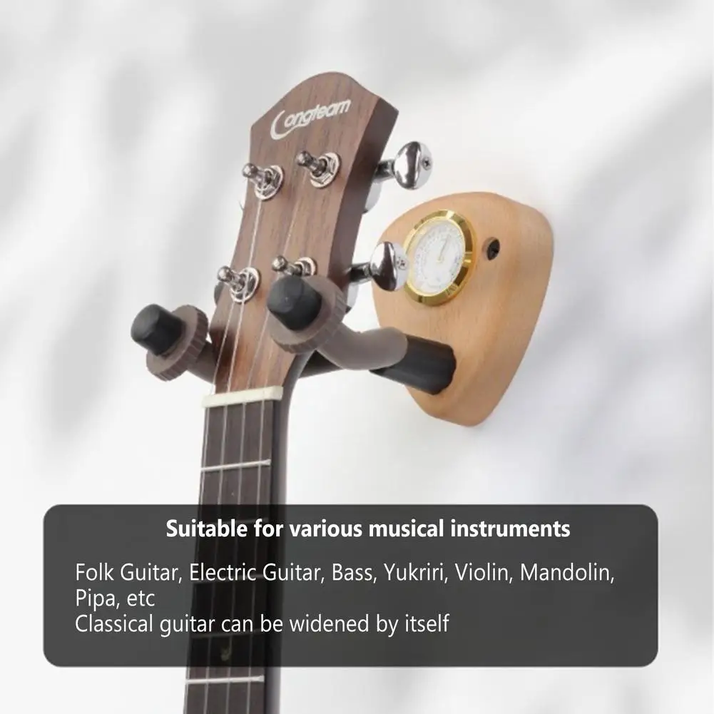 

NEW Guitar Hanger Hook With Hygrometer Wall Mount Anti-slip Holder Display Stand For Ukulele Violin Mandolin Bass