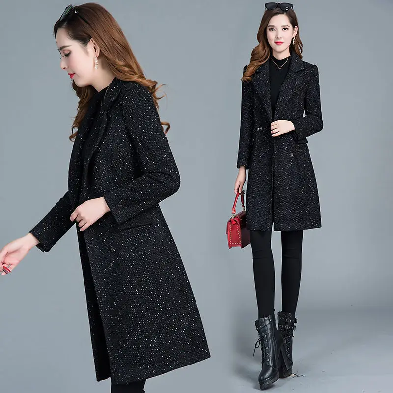 Coat Women for Women Autumn and Winter New High-Grade Mid-Length Fashion en Overcoat