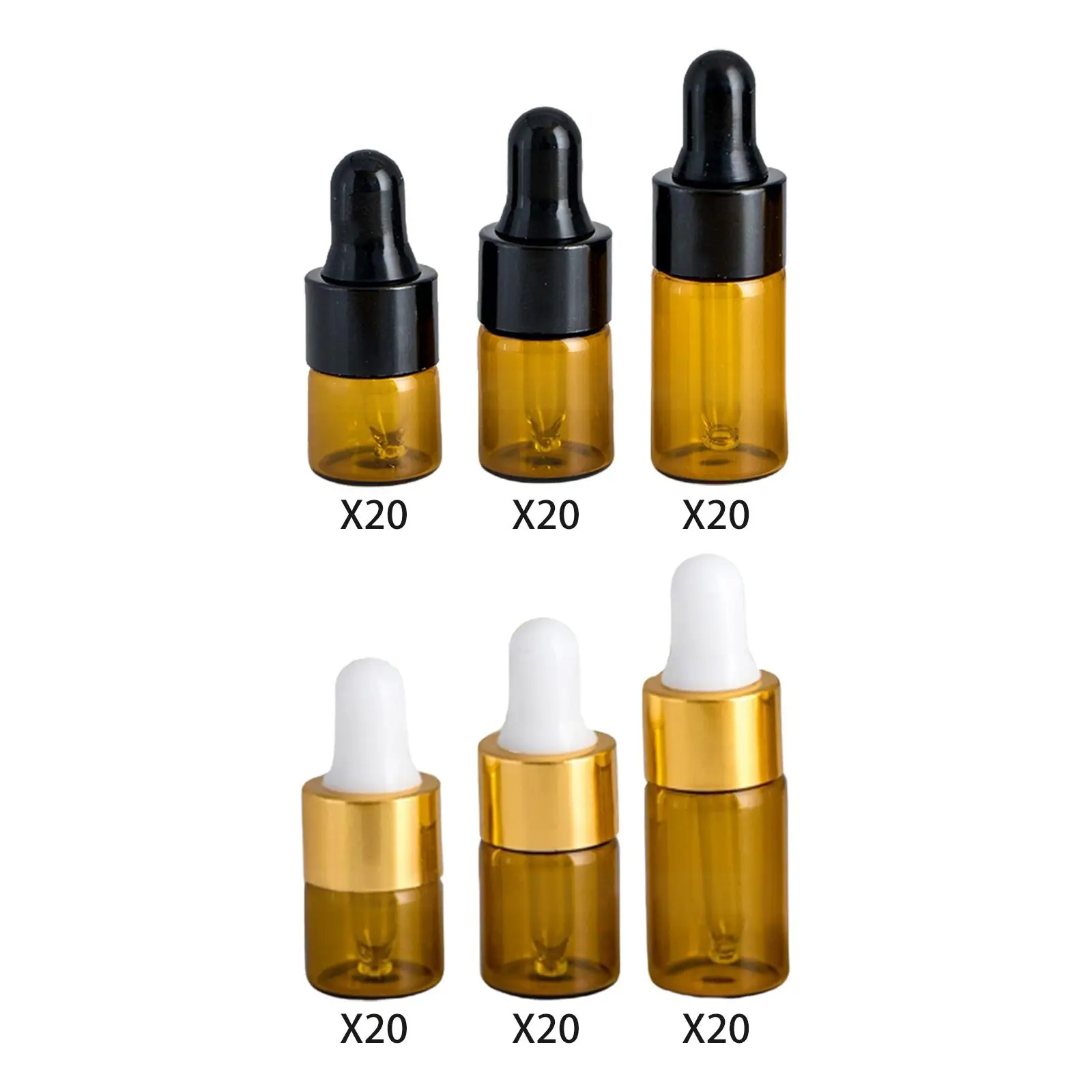 

Mini Dropper Bottles with Glass Eye Dropper Refillable Sample Vial Empty Essential Oil Bottle for Essential Oils Body Oils