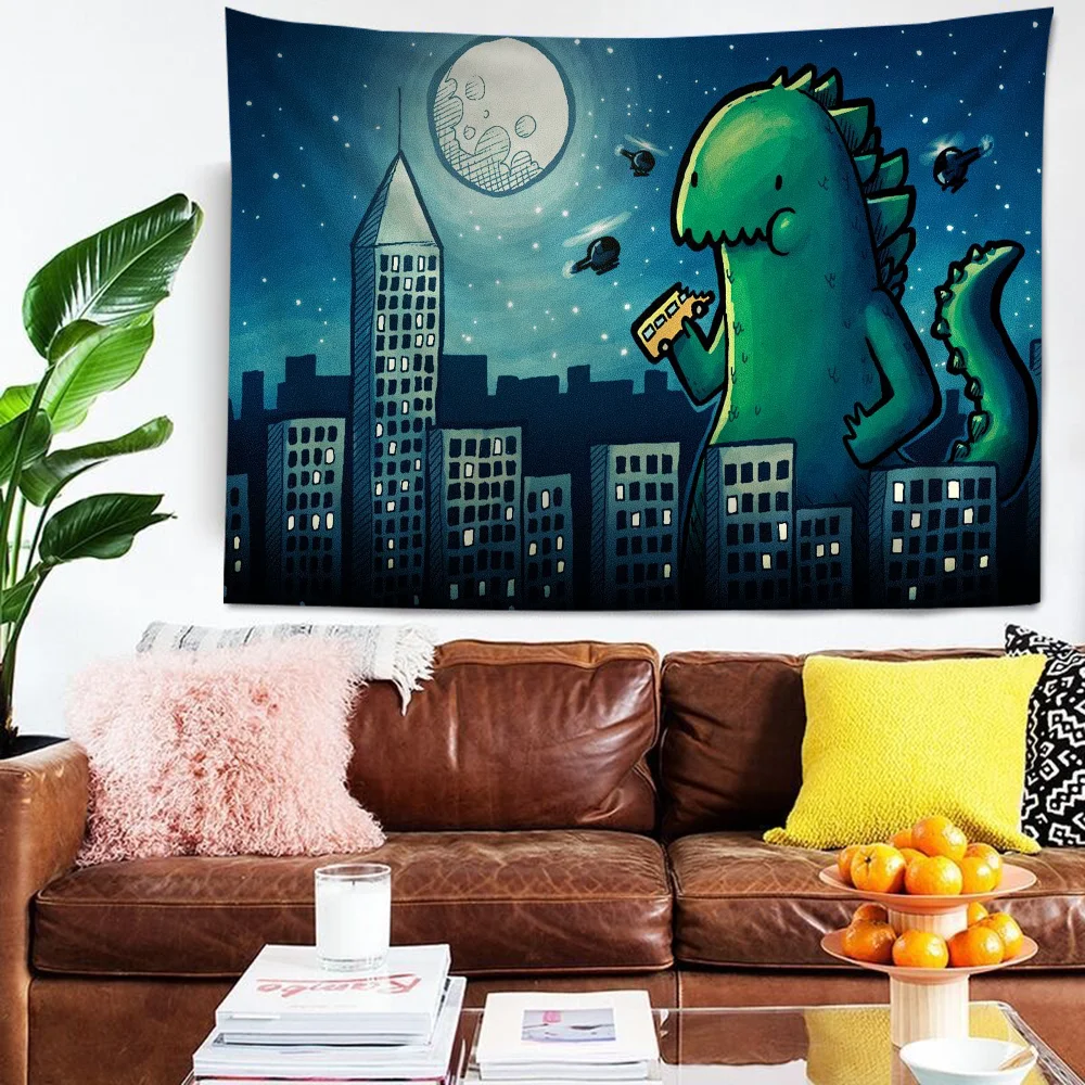 Anime G-Godzillas Tapestry Art Printing Science Fiction Room Home Decor Wall