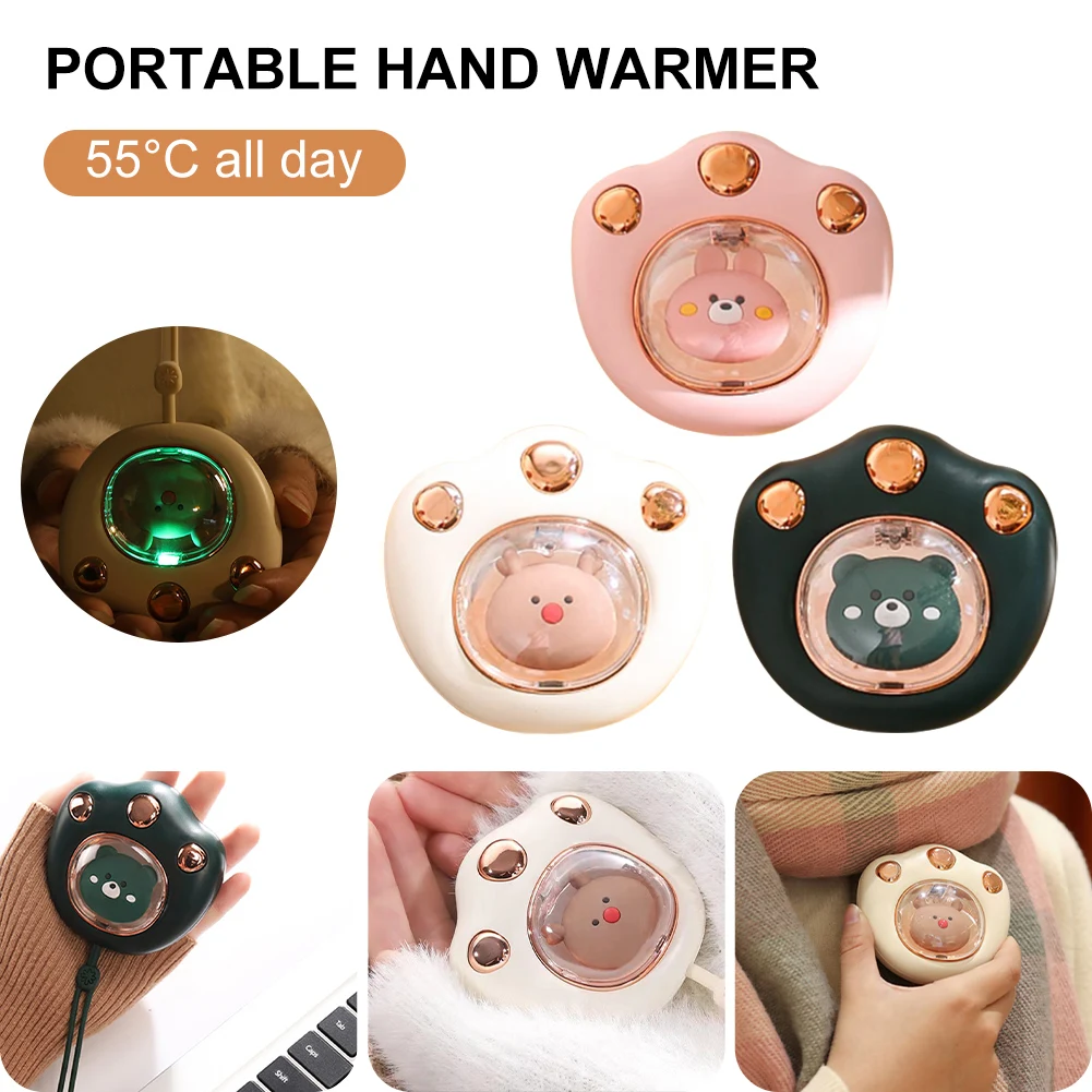 

2400mAh Hand Warmer Cute Cat Claw USB Rechargaeble Electric Mini Heater Winter Warm Power Bank Heater for Winter Outdoor Home
