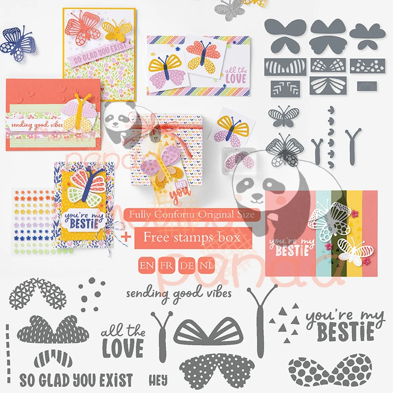 

Moving Panda Butterfly Metal Cutting Dies And Stamps For Diy Scrapbooking Handmade Album Paper Card Decoration Album Craft Dies