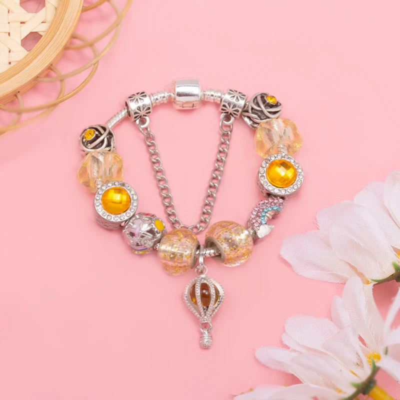 Воздушные шары бусины змеиная цепочка с радужной подвеской сделай сам брендовый