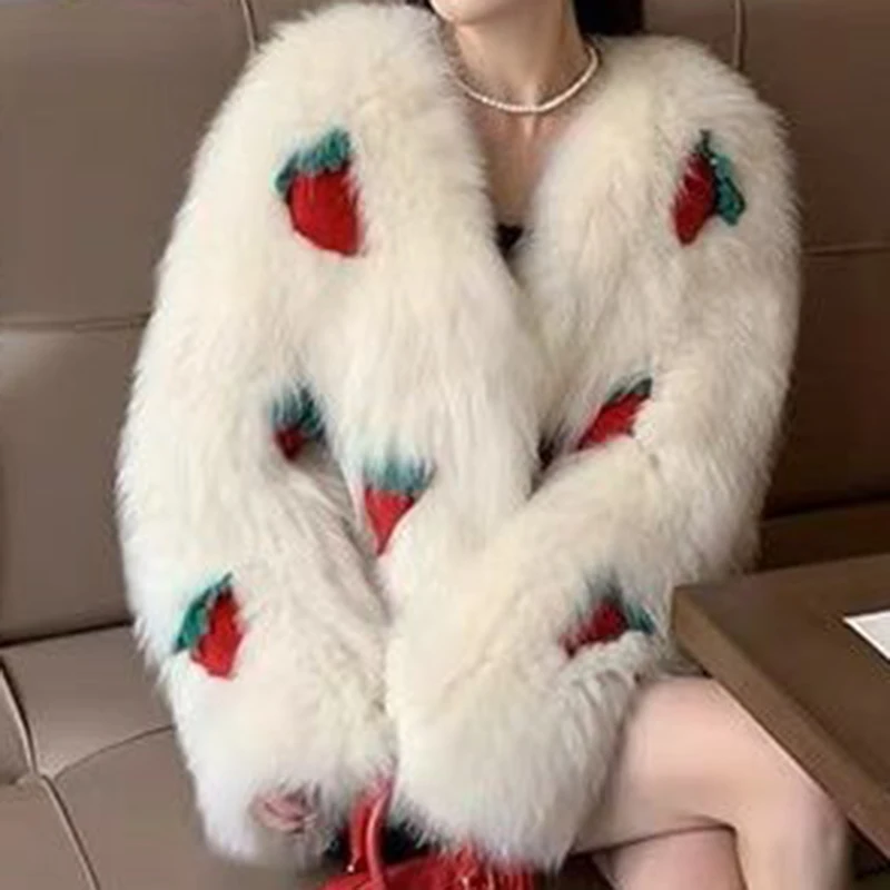 Short denim coat, female  diamond, nail, bead, letter, new trend  spring 2022 fur coats women jacket Casual  Pockets  Winter