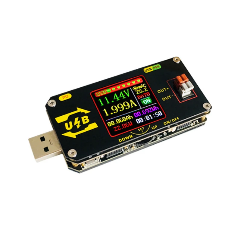 USB-тестер для зарядки с цветным экраном цифровой контроль усиление питания