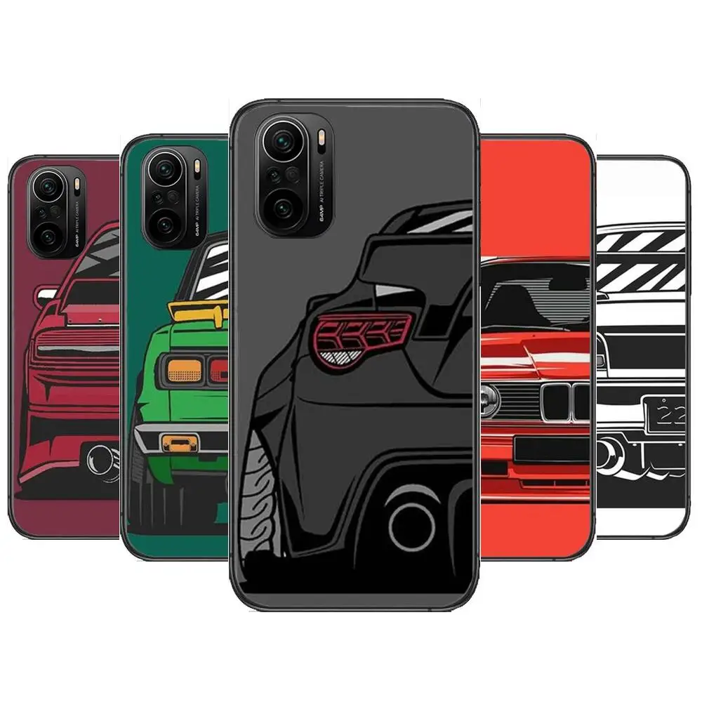 

Male Men JDM Sports Cars Phone Case For xiaomi redmi POCO F1 F2 F3 X3 Pro M3 9C 10T Lite NFC Black Cover Silicone Back Prett mi