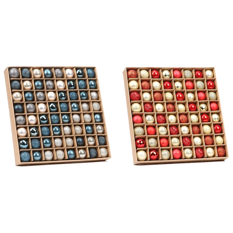 

64 шт. многофункциональные рождественские строительные Рождественские елочные шары