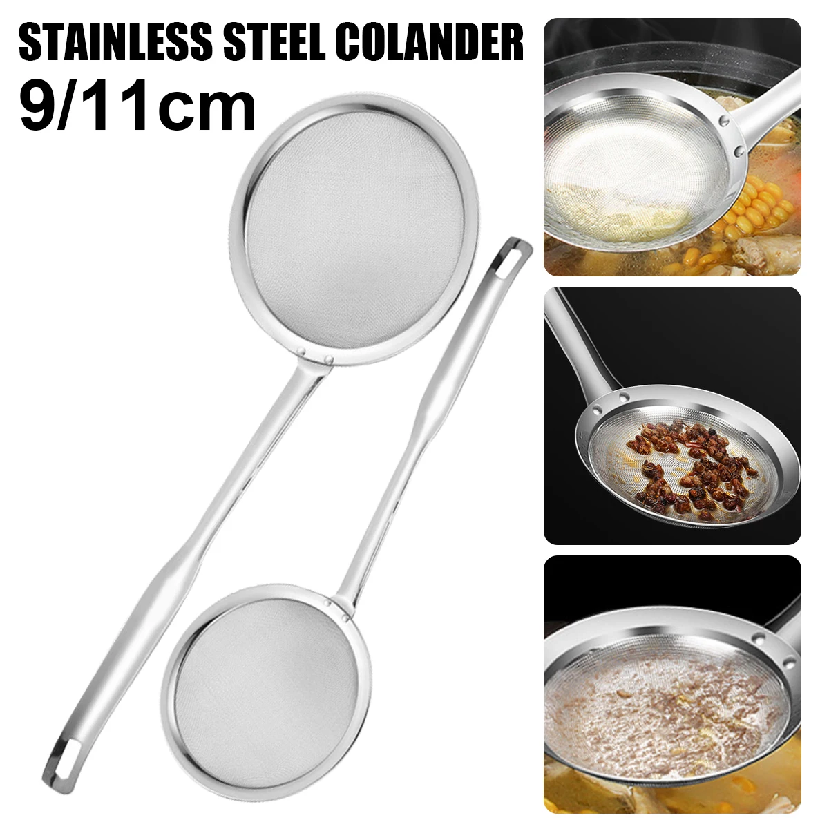 

Oil Skimming Filter Pot Filter Soup Skimmer Spoon Mesh Percolator Strainer Fat Skim Grease Foam Fried Food Net Kitchen Gadgets
