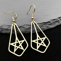drop earrings for women new personalized hollow out pentagram dangle crochet earrings stainless steel accessories gift wholesale