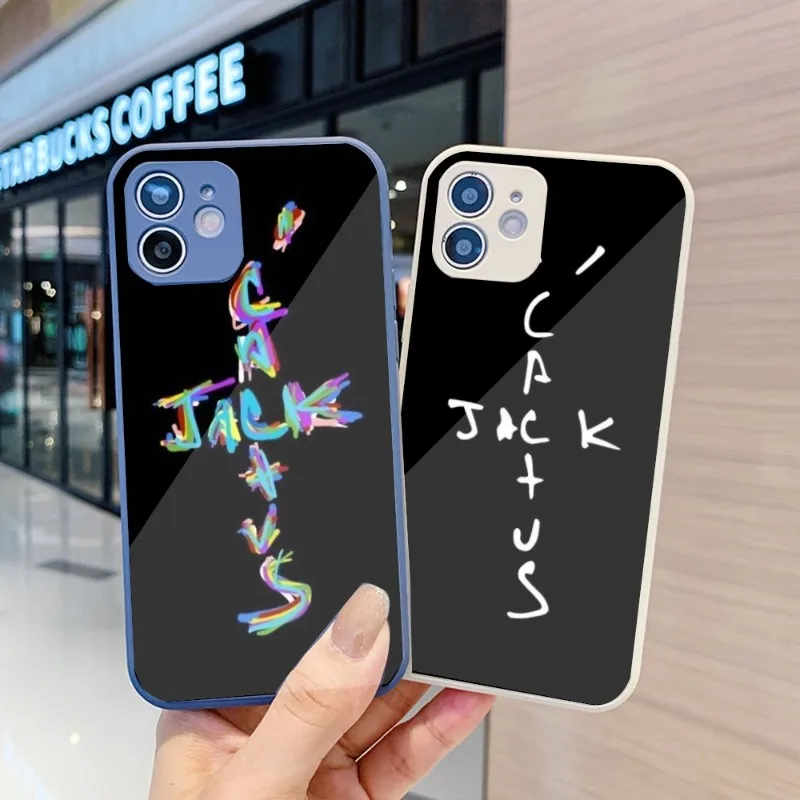 

Scott Cactus Phone Case For IPhone 14 13 12 11 Pro Max X XR XS 8 7 Plus Liquid Glass Color Phone Cover