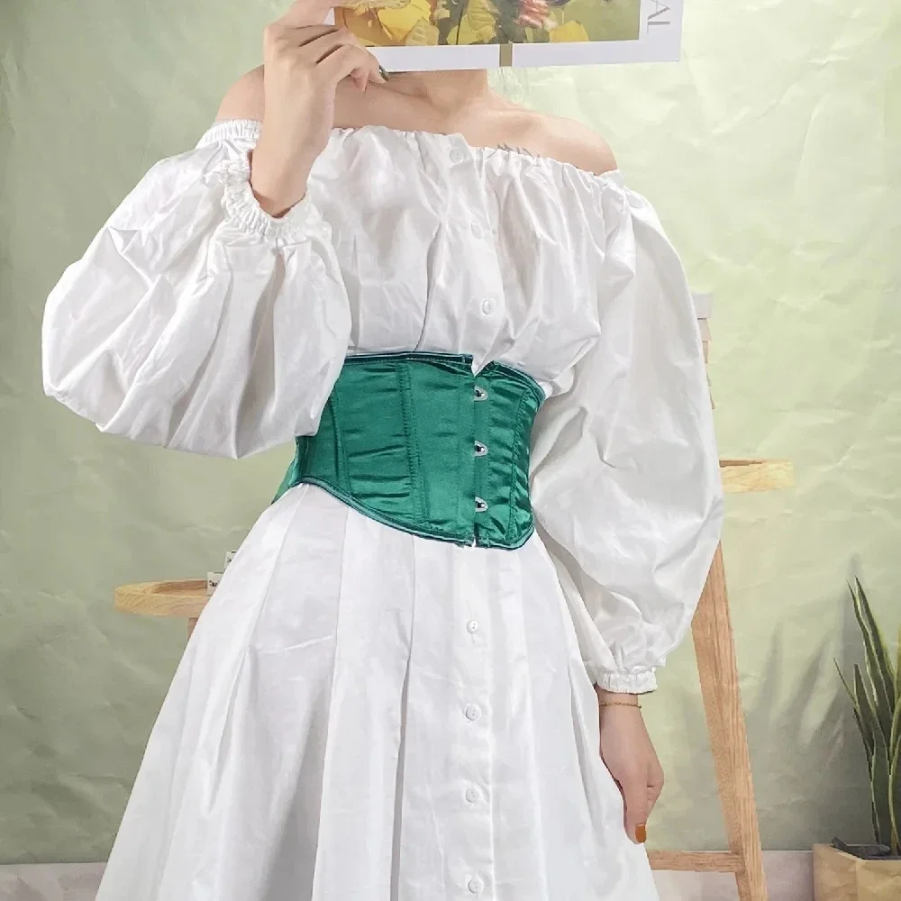 Женский атласный корсет под грудь с коротким торсом