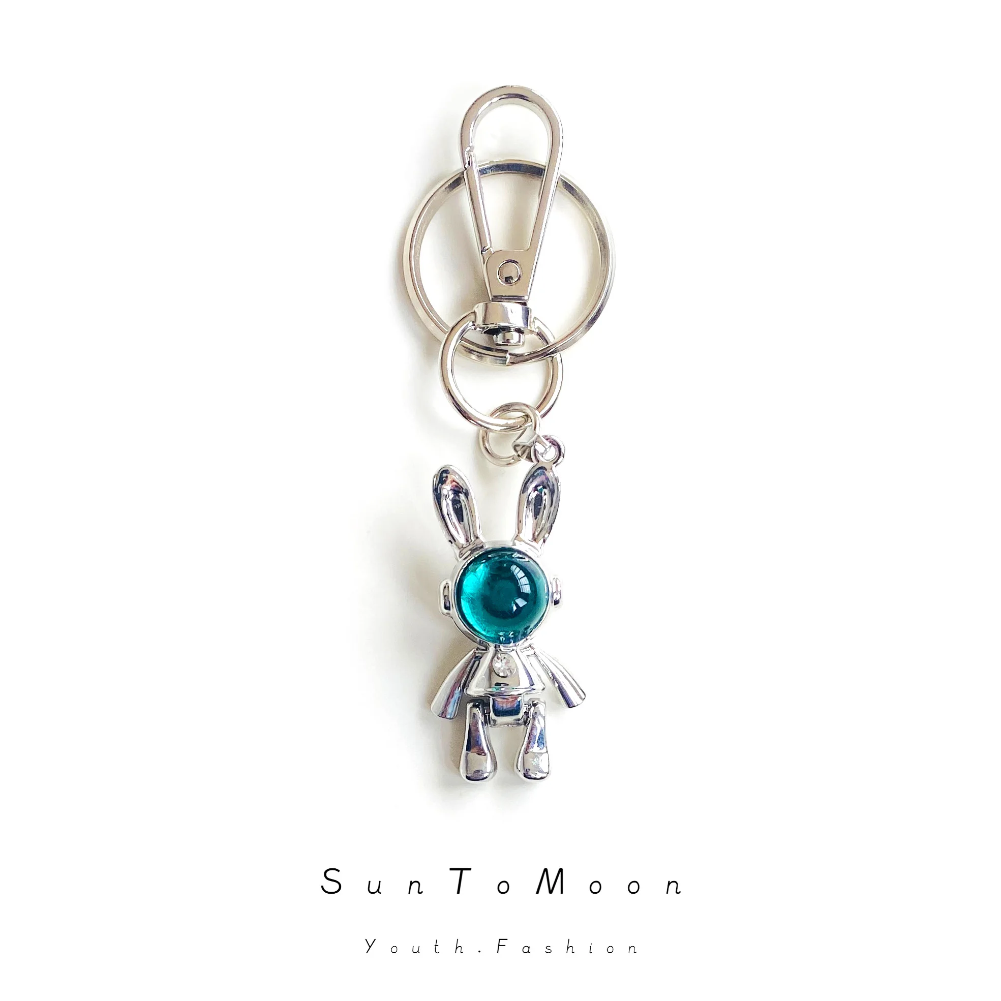 Механический космический кролик мультяшный брелок из сплава детский