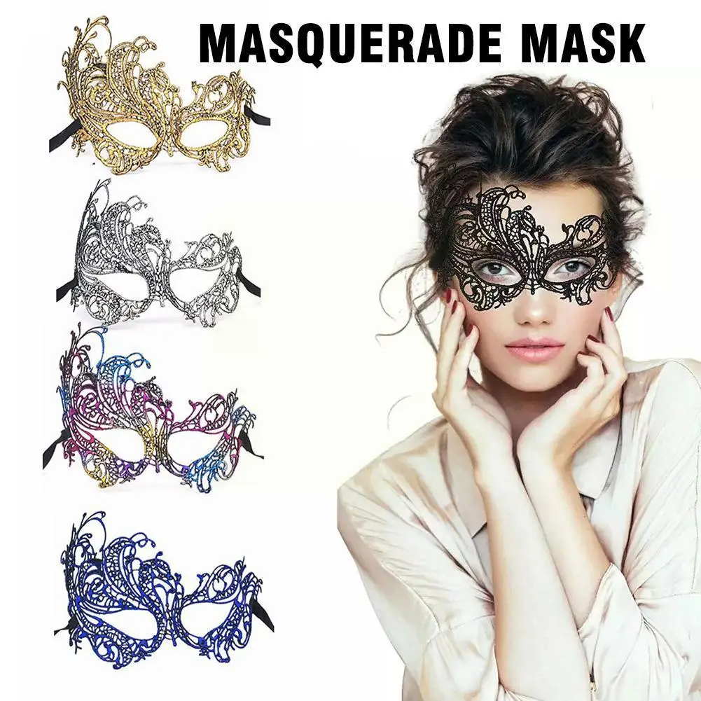 

Colorful Gilding Lace Mask Sexy Club Bar Cosplay Props Eye Mask Eye Masquerade Mask Costume Mysterious Party Angel Accessor D9U3