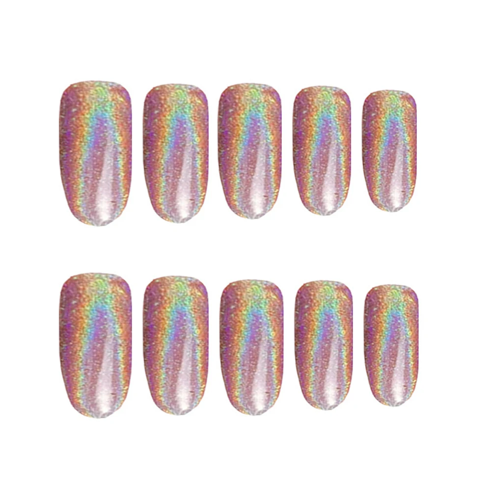 

24 шт. лазерные розовые круглые накладные ногти DIY Лазерный розовый круг дизайн для горячих девушек на День Святого Валентина подарок для дев...