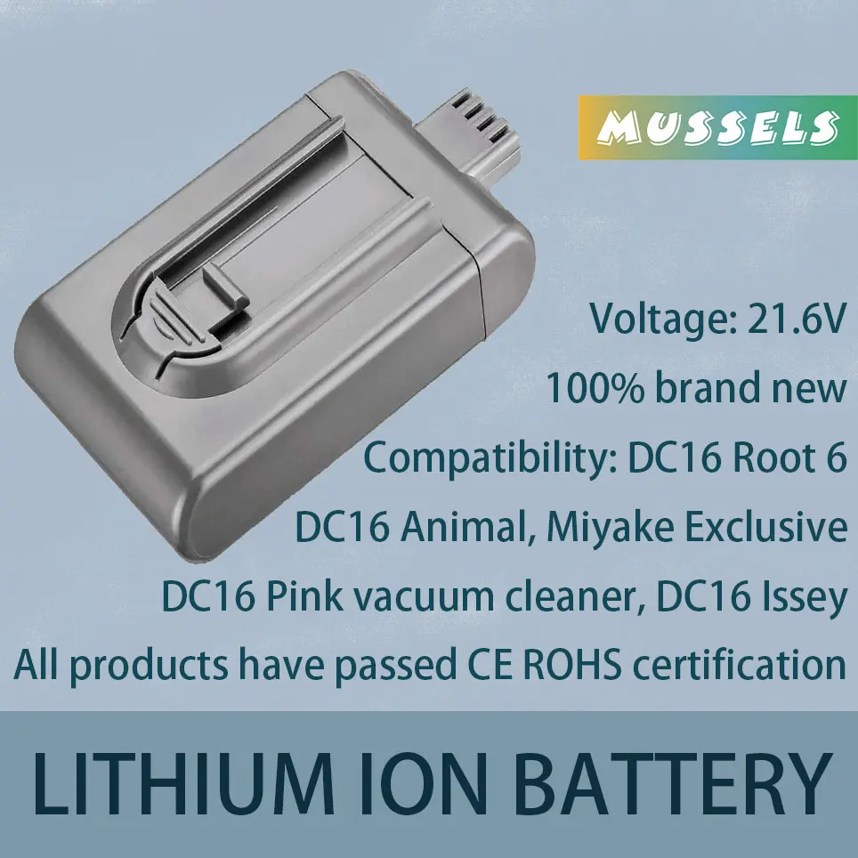 

replacement battery 21.6V vacuum cleaner DC16 root 6 DC16 animal DC16 pink 12097 912433-01 912433-03 912433-04 BP01