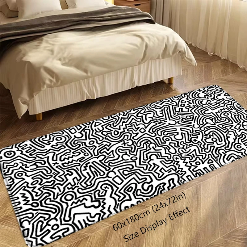 B-Keith Haring Граффити Тумбочка Ковер Нескользящий Коврик Для Ванной Комнаты Входной
