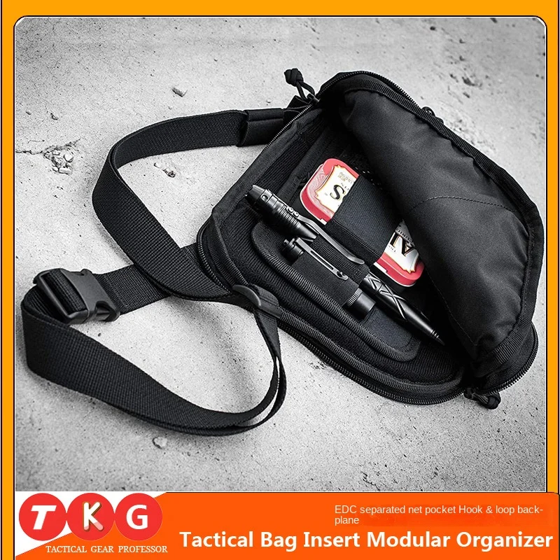 Crossbody Bag Tactical Adhesive Board Outdoor EDC Separated Net Pocket Hook & Loop Backboard Adhesive Vest Backpack Expansion Ki