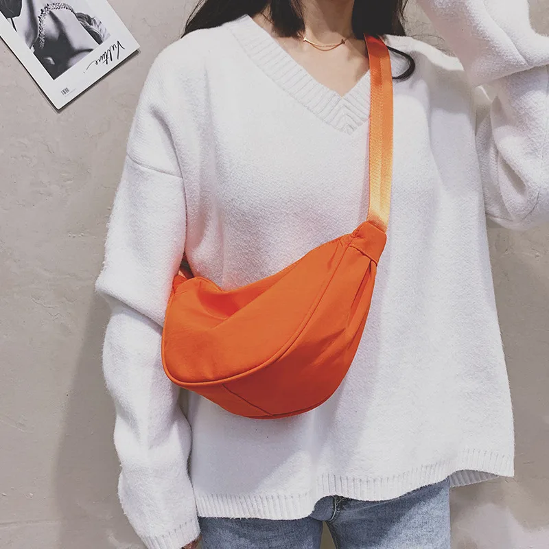 

2023 Solid Color Chest Bag for Women Large Capacity Travel Crossbody Female Half Moon Belt Bag Ladies Daily Street Fanny Packs