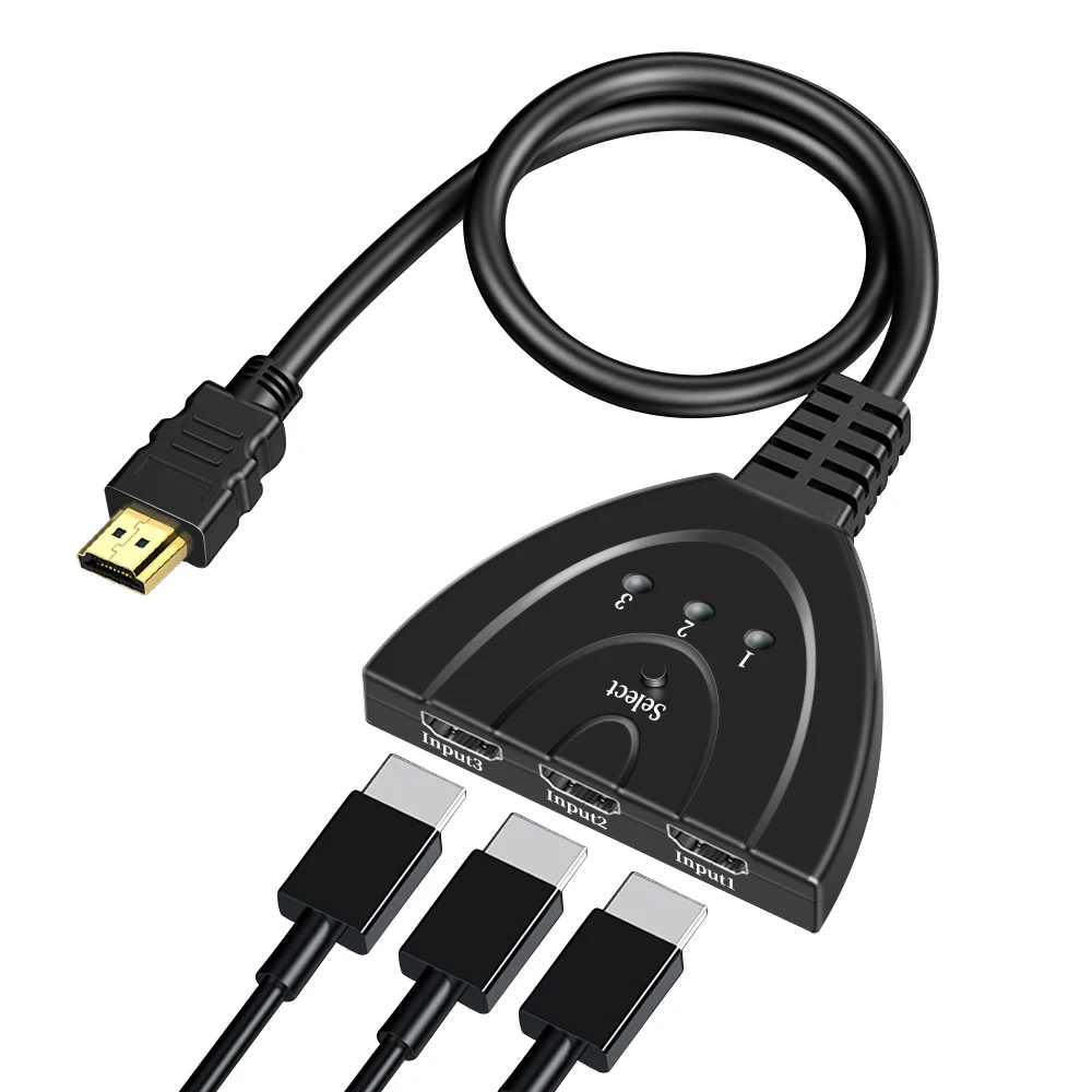 

HDMI Spliter Adapter Switch KVM Splitter 4K 2K 3D 3 input 1 Output Mini 3 Port VIdeo Switcher Hub 1080P For HDTV Xbox PS3 PS4