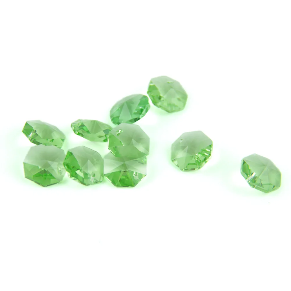 100 шт.-2000 шт. зеленый 14 мм 1 отверстие/2 отверстия Хрустальные стеклянные призмы