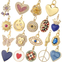 Heart Flower Evil Blue Eye Charms for Jewelry Making Supplis Diy Keychain Necklace Earrings Bracelet Accessories Phone Butterfly