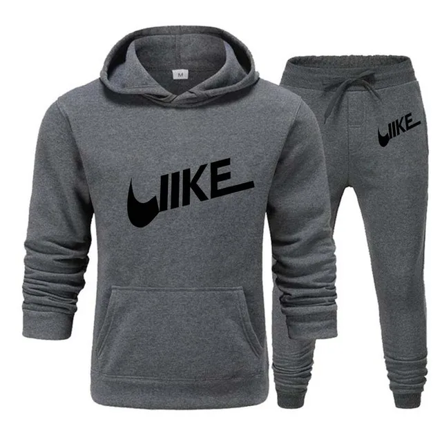 Tracksuit Hooded Sweatshirt + Drawstring Pants Men's Sports Hoodie Running Sports Clothing Men's Fall And Winter 2-piece Set